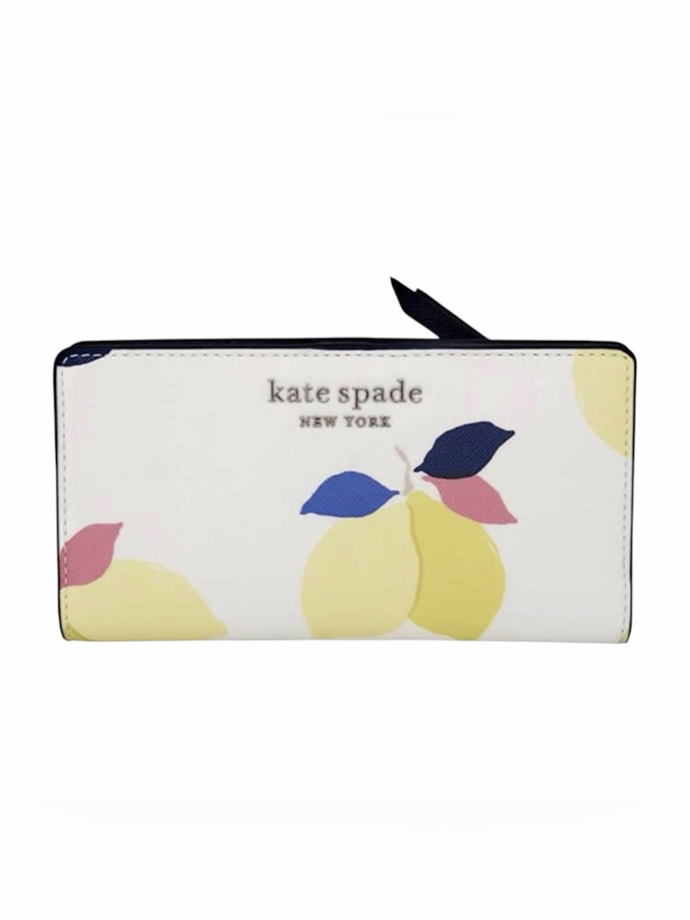 Kate Spade Cameron Lemon Zest Large Slim Bifold Wallet with Zipper